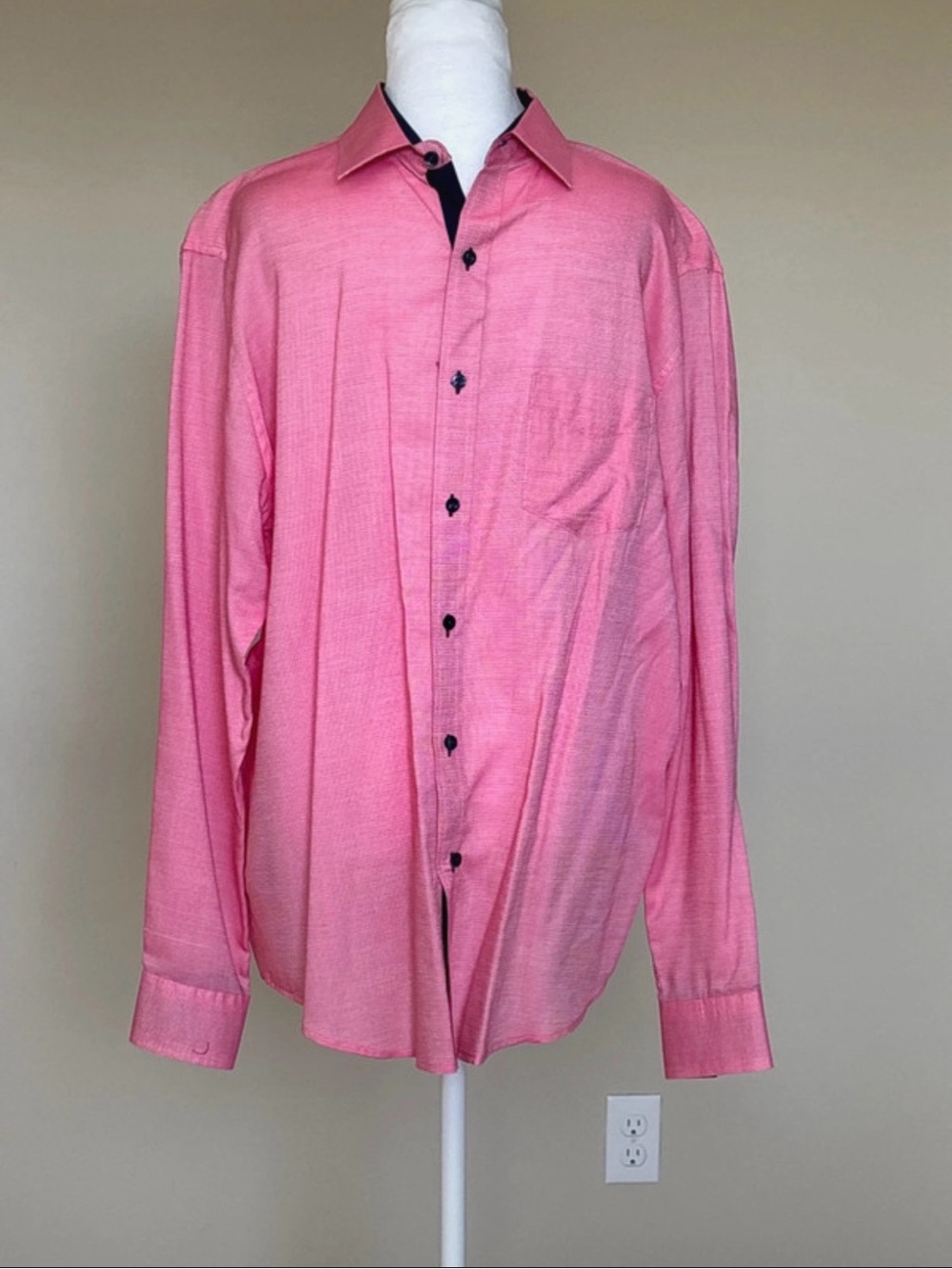 Tasso Elba Men's Pink Long-Sleeve Button-Down Shirt